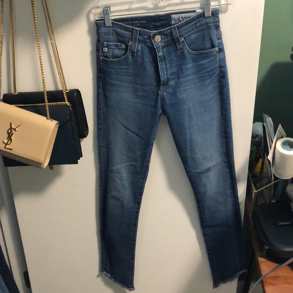 AG Farrah High Rise Skinny Frayed Ankle